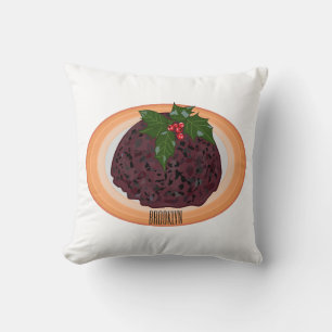 Coussin Illustration du pudding de Noël