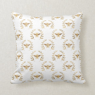 Coussin Illustration du tissu blanc en or de couronne d'ab