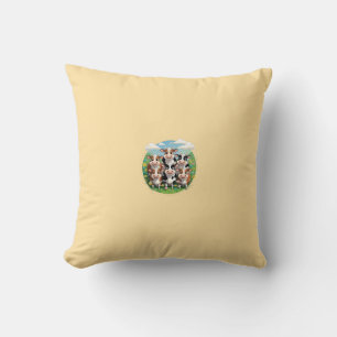 Coussin Illustration du troupeau de vaches caricaturales  