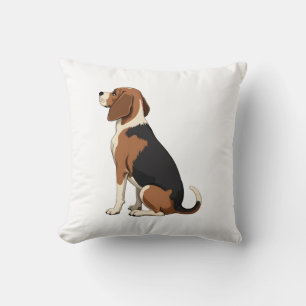 Coussin Illustration d'un chien Beagle vintage vu de dos A