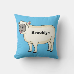Coussin Illustration d'un mouton joyeux