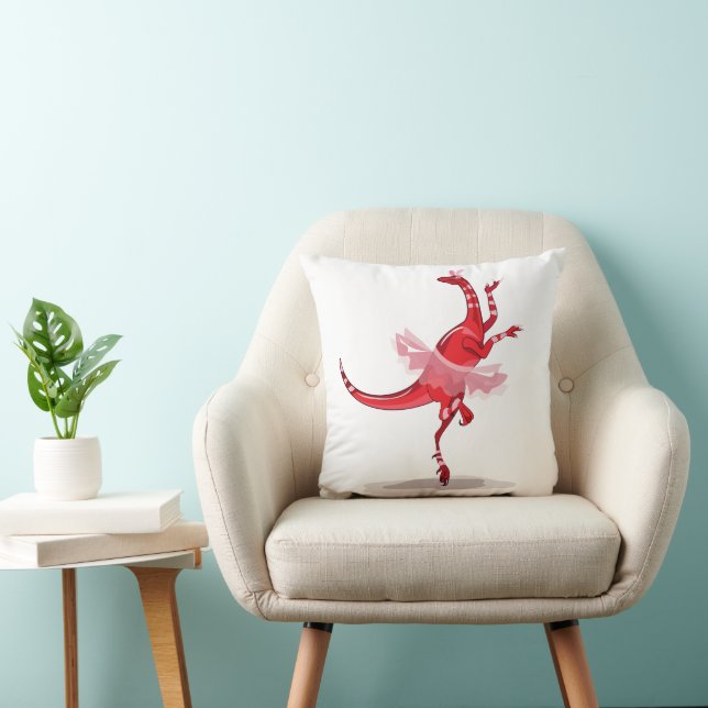 Coussin Illustration D'Un Raptor Danseur Ballerina. (Chaise)
