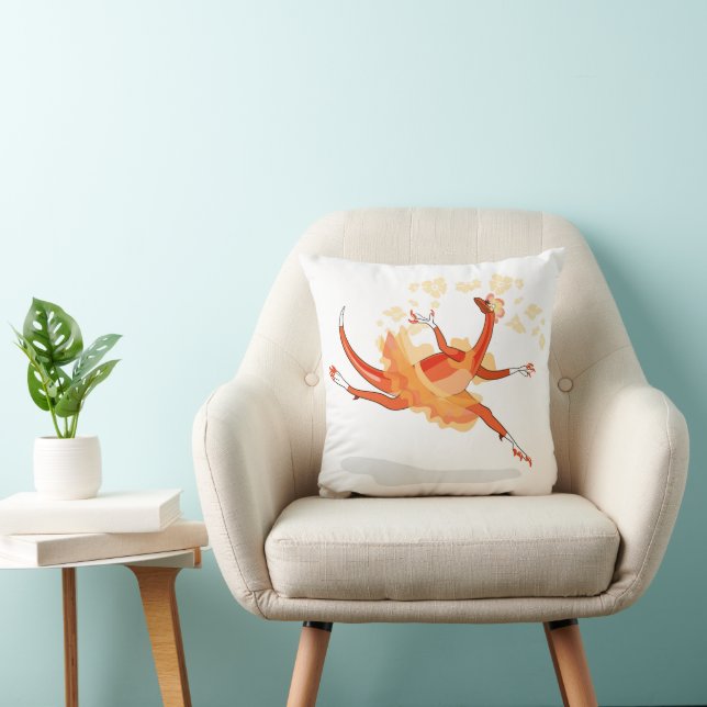 Coussin Illustration D'Un Raptor Danseur Ballerina. 2 (Chaise)