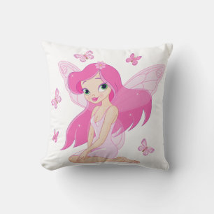 Coussin Illustration Fée Rose Jeu d'oreiller