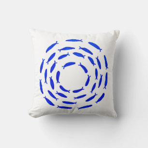Coussin Illustration Fish Shoal Circle   Bait Ball Round