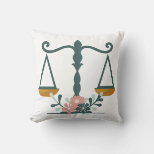 Coussin Illustration florale minimaliste des échelles de j