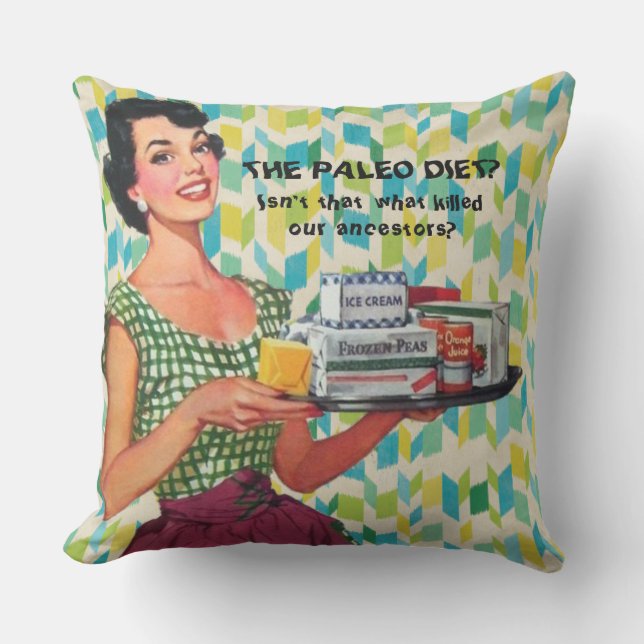 Coussin Illustration humoristique de citation de rétro (Recto)