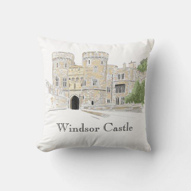 Coussin Illustration Iconique Du Château De Windsor (Recto)
