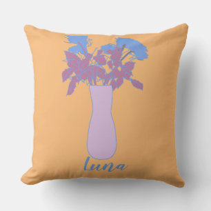 Coussin Illustration moderne d'art floral original