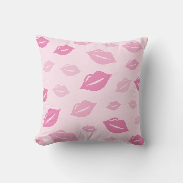 Coussin Illustration motif des lèvres roses de girly moder (Recto)