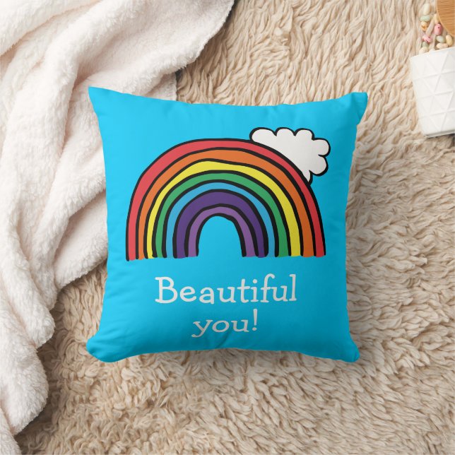 Coussin Illustration personnalisée d'arc-en-ciel coloré (Couverture)