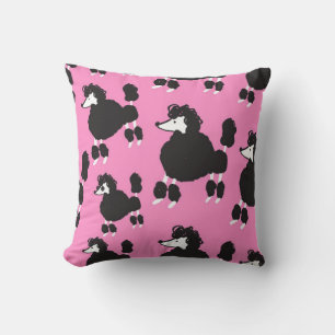 Coussin Illustration poodle français vintage patter sans 