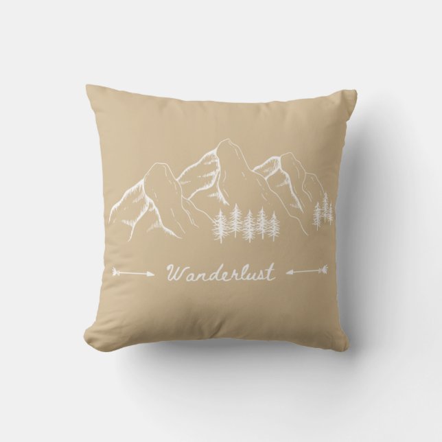 Coussin Illustration Randonnée Montagnes (Recto)