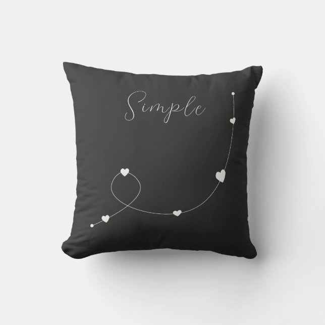 Coussin Illustration simple avec les coeurs dans un style  (Recto)