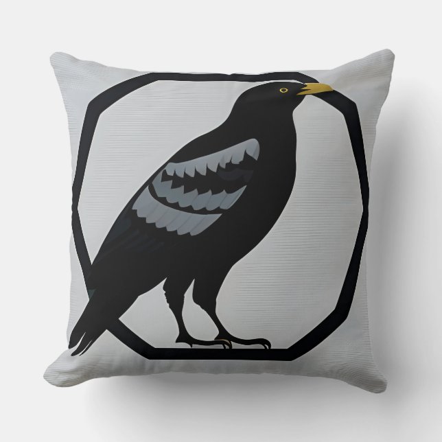 Coussin Illustration stylisée de merle  (Recto)