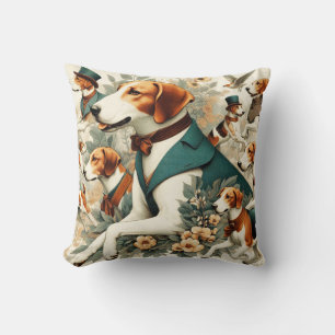 Coussin Illustration vintage de Foxhound sans joint