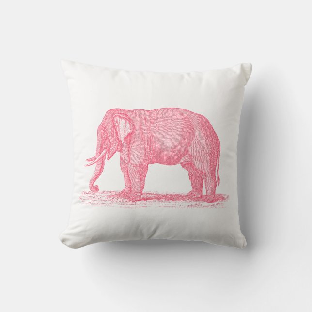 Coussin Illustration vintage d'éléphants de 1800s (Recto)