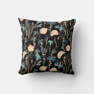 Coussin Illustrations de fleurs sauvages. Patte transparen