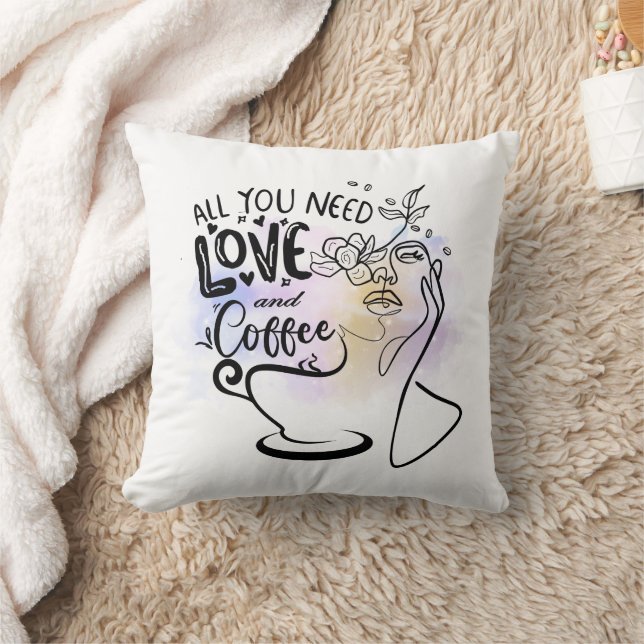 Coussin Illustrations esthétiques, Café de fille (Couverture)