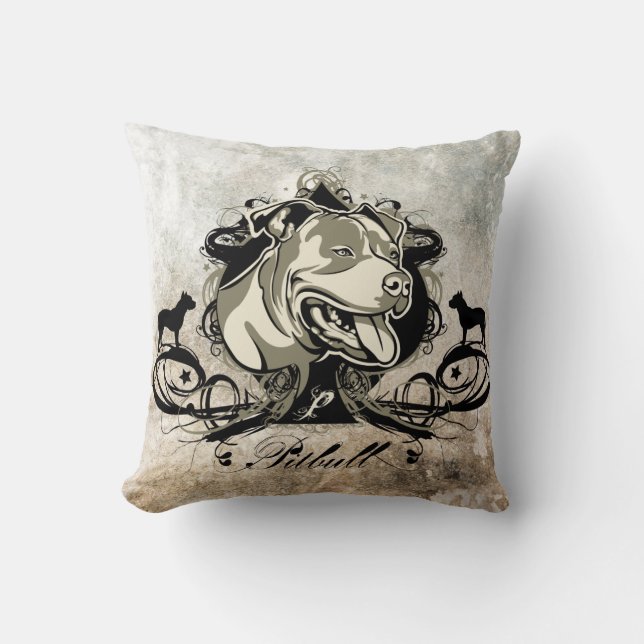 Coussin illustré par chien de Pitbull Projekt (Recto)