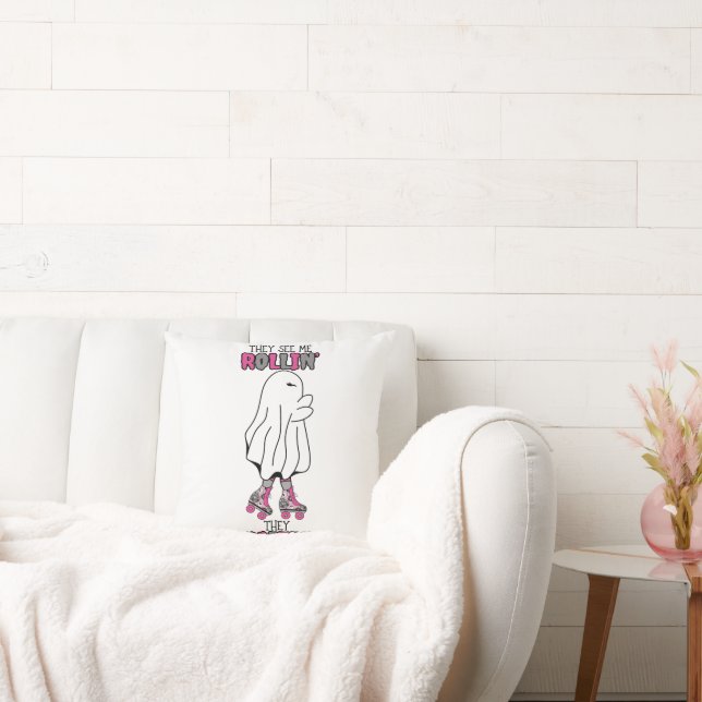 Coussin Ils me voient rouler, ils attendent le fantôme rét (Canapé)
