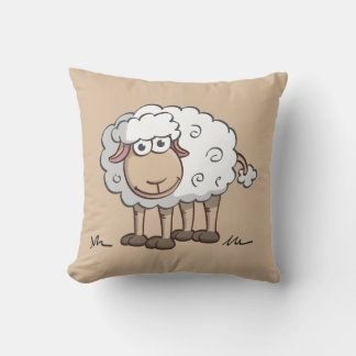 Coussin Image amusante d'un mouton souriant