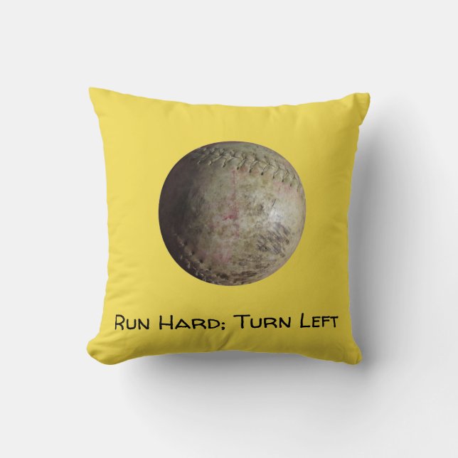 Coussin Image de softball blanc (Recto)
