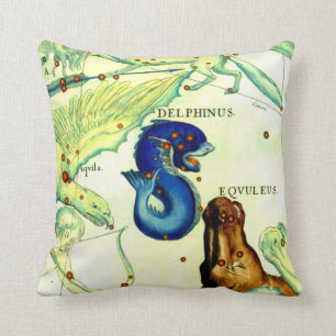Coussin Imaginaire antique de cru d'art de carte de