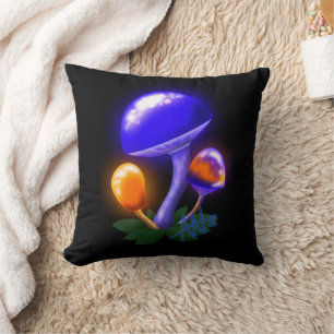 Coussin Imaginaire Blancs Dapperling Orange & Champignons