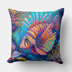 Coussin Imaginaire Cute Lionfish Coral Reef