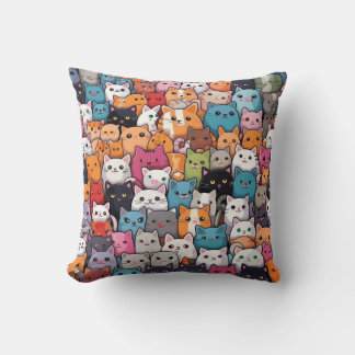 Coussin Imaginaire Feline : Cute Anime Cats Galore