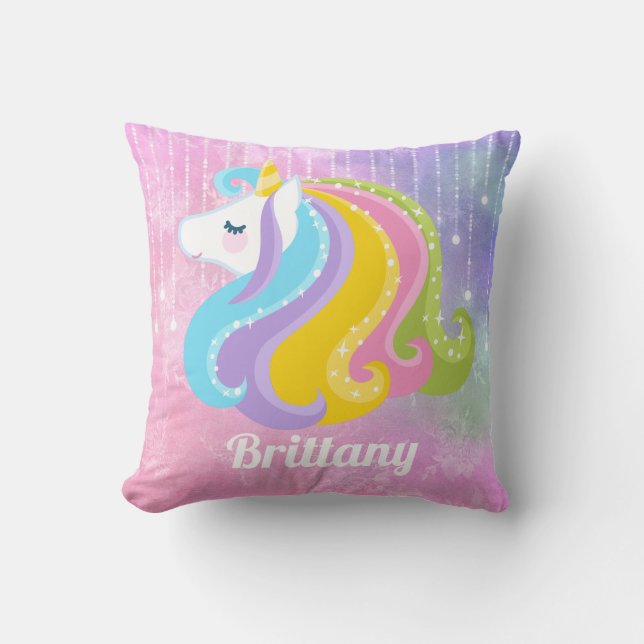 Coussin Imaginaire licorne ajouter nom accueil décor couss (Recto)