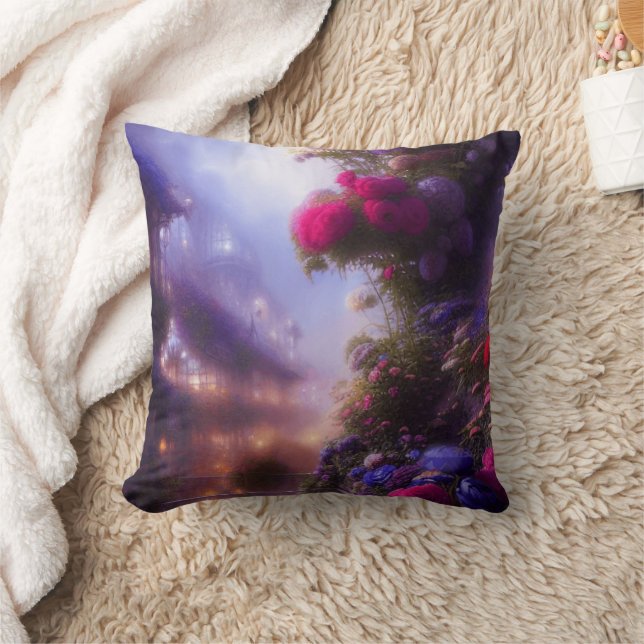 Coussin Imaginaire Magique Jardin Paysage Avec Mansion (Couverture)