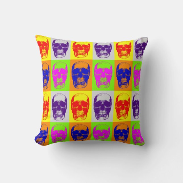 Coussin Imaginaire métallique lourd crâne Quatre couleurs  (Recto)