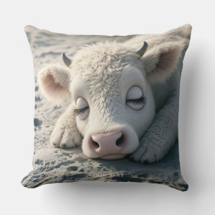 Coussin Imaginaire mignon bébé vache dormant