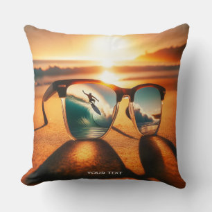 Coussin Imaginaire Mignonnes Lunettes Plage de coucher de