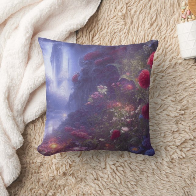 Coussin Imaginaire Misty Rainy Magical Garden River Paysag (Couverture)