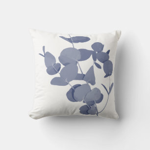 Coussin Impression botanique d'herbe d'eucalyptus bleu Ind