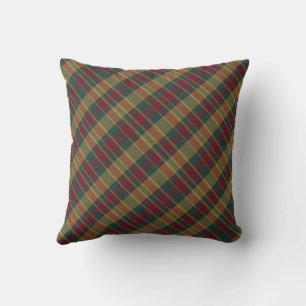 Coussin Impression carreau de Noël rouge vert et or