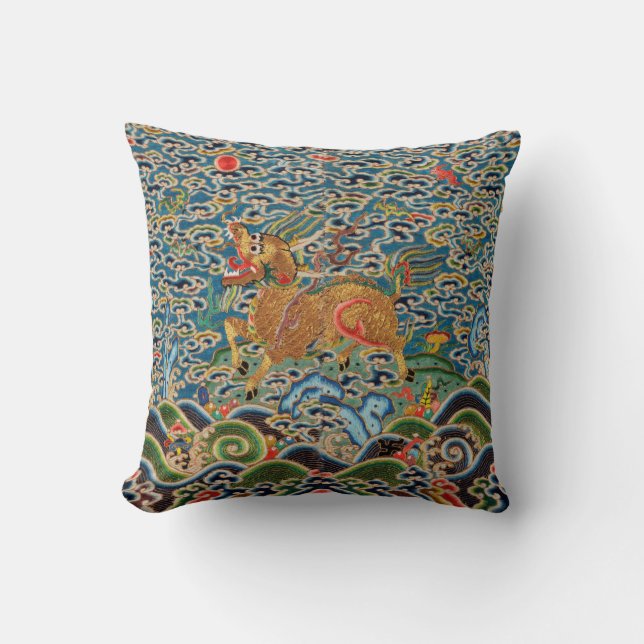 Coussin Impression chinoise antique Quing (Recto)