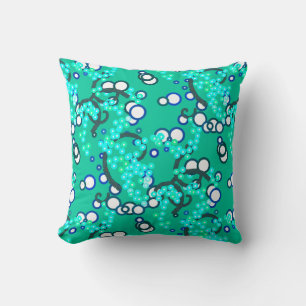 Coussin Impression Confetti Abstrait moderne, Turquoise