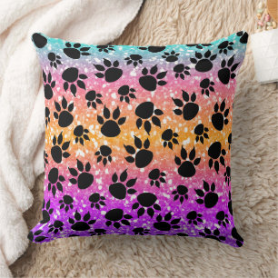 Coussin Impression d'animal colorée et texture de patte