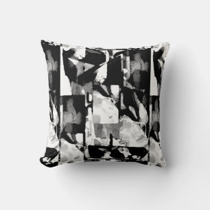 Coussin Impression d'art contemporain Blanc Nuances de Gri