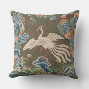 Coussin Impression de broderie en soie blanche antique chi