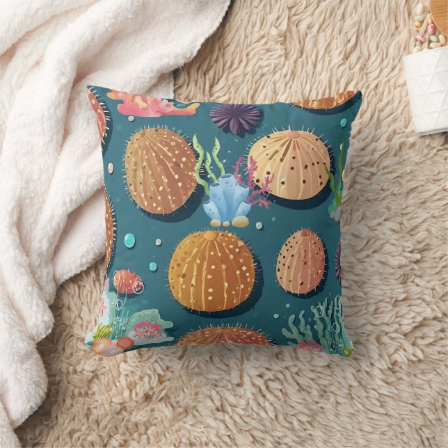 Coussin Impression de corail d'oursin (Couverture)