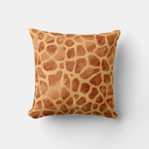 Coussin Impression de girafe aquarelle