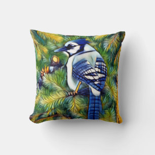 Coussin Impression de Jay bleu enchanteur