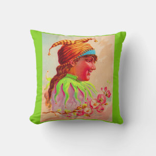 Coussin Impression de jester de femme victorienne