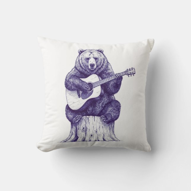 Coussin Impression de la chanson de l'ours à encens (Recto)