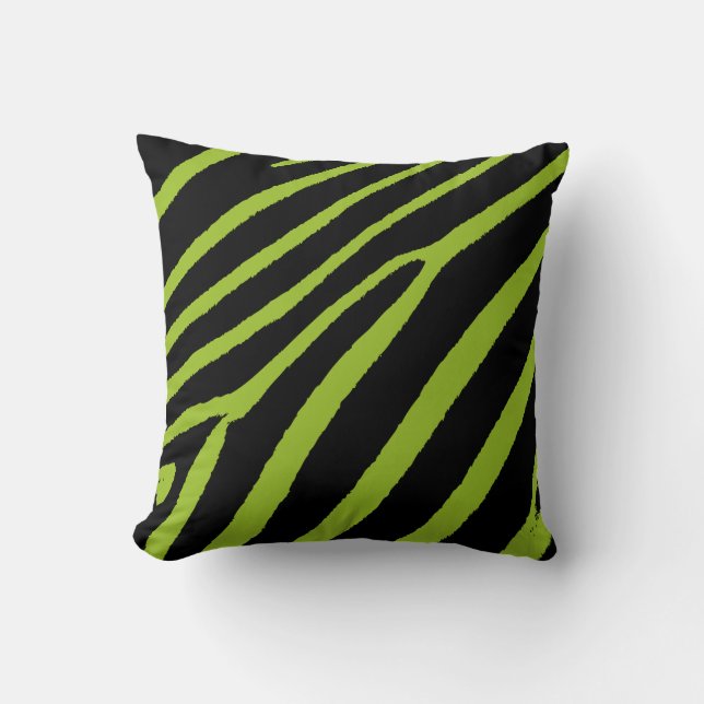 Coussin Impression de Lime gree Zebra (Recto)